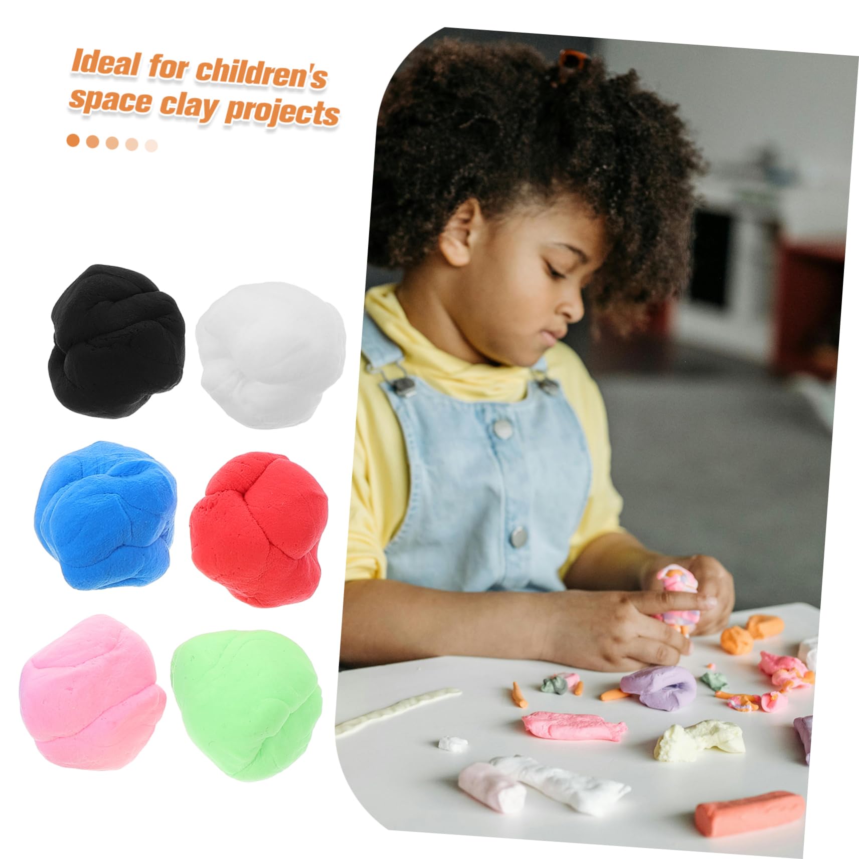 Kit de Arcilla de Secado al Aire para Niños, 6 Bolsas, Arcilla Ultraligera | Kit de Arcilla Secado al Aire, Colores Vivos y Fácil de Moldear, para Proyectos DIY Espaciales Infantiles