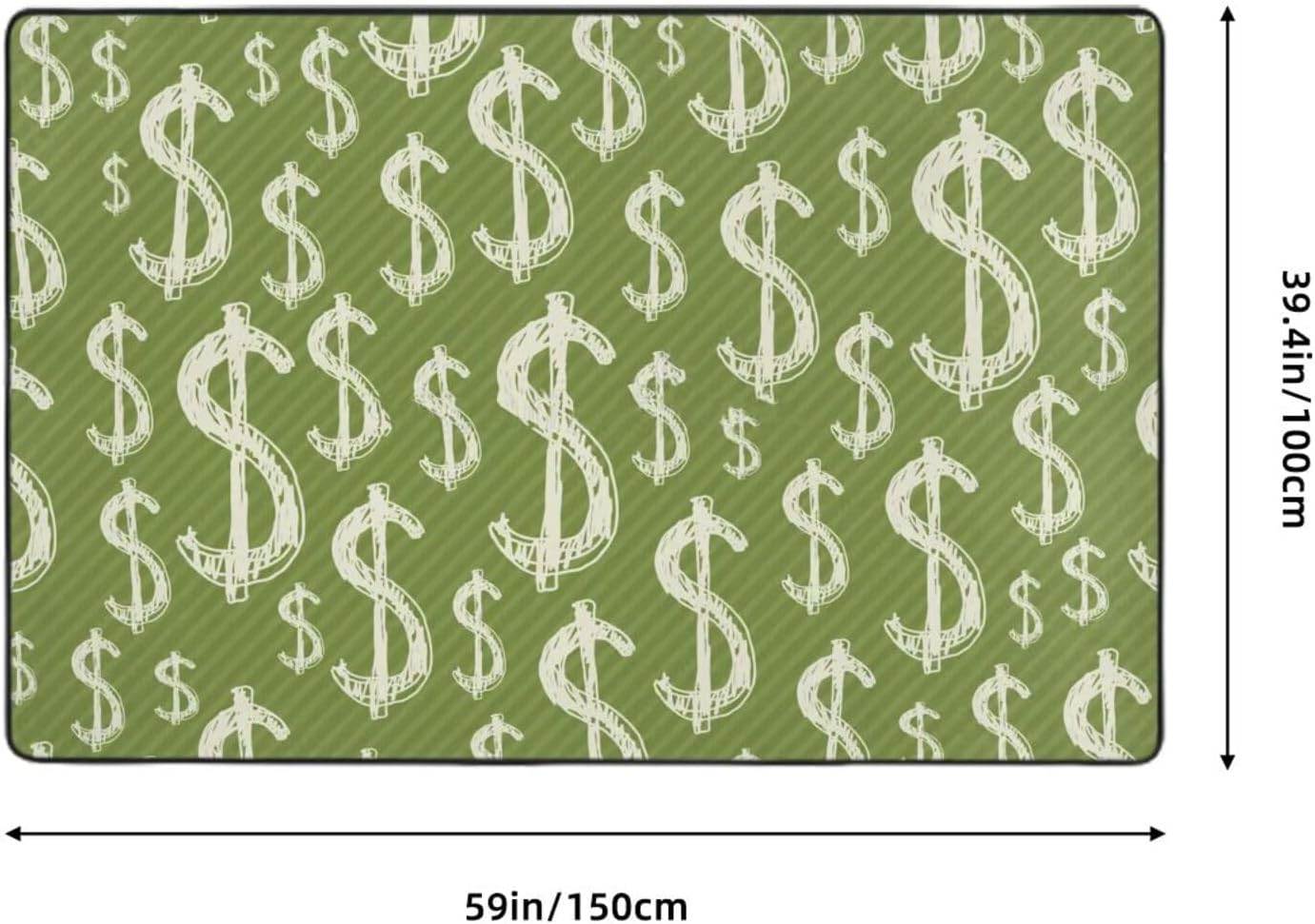 カーペット ドル柄 ラグマット じゅうたん 絨毯 床マット おしゃれ 滑り止め 洗える オールシーズン 150&times;100cm