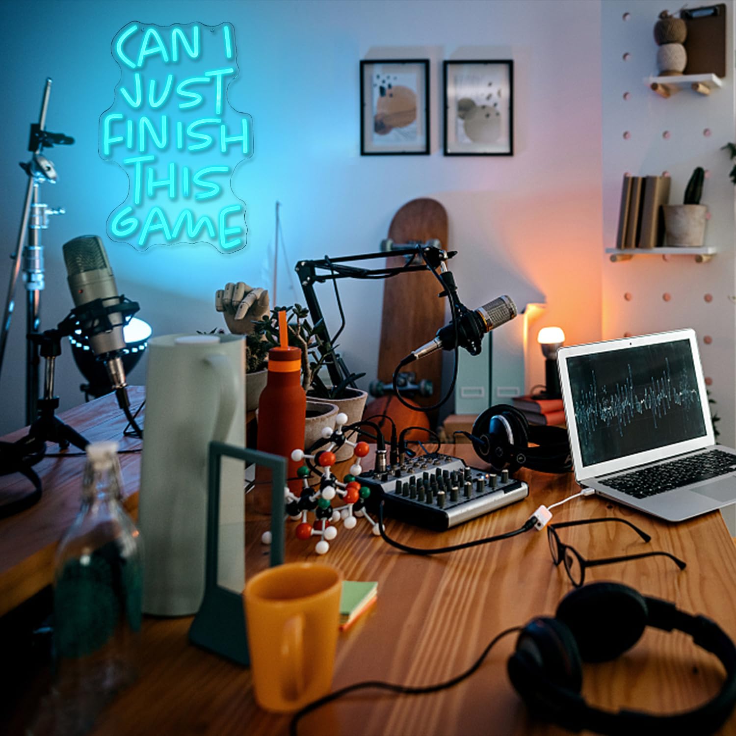 Lettera di gioco Insegna al neon blu giocatore luce al neon per la decorazione della stanza da gioco LED segno al neon per adolescenti Game Zone Boy Camera da letto camera dei bambini