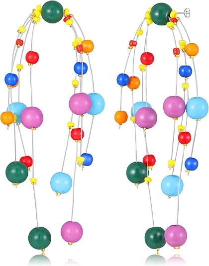 MIUSISHIYU Colorful Beaded Earrings