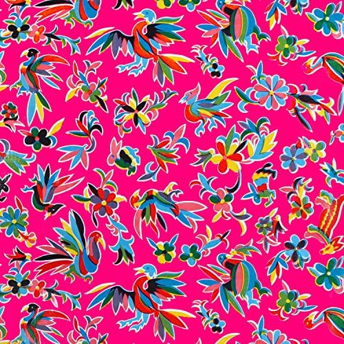 Fuchsia Aztec Oilcloth Fabric - by The Yard