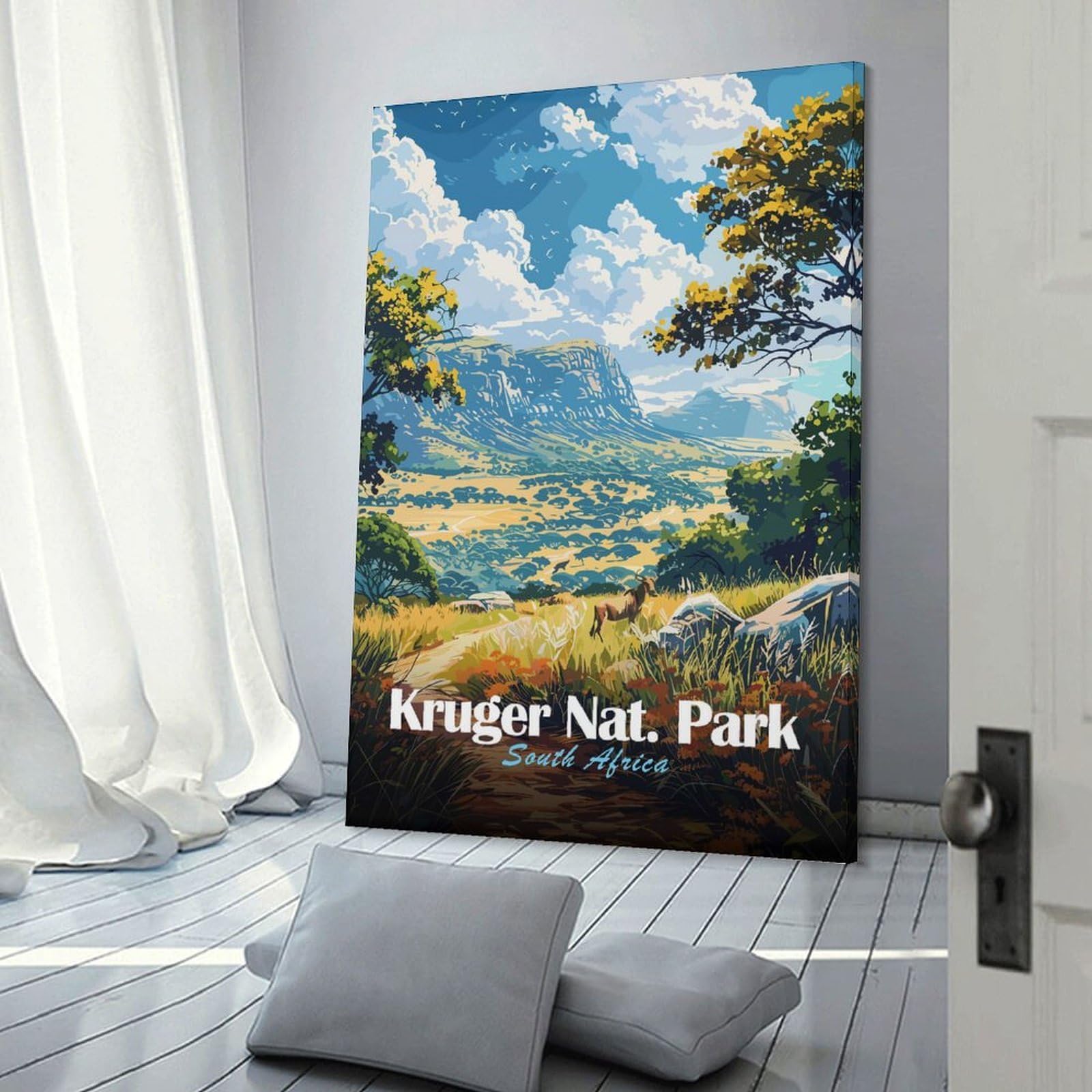 Junmoney Kruger National Park, South Africa Hanging Wall Art 20x30inch(50x75cm), for Small Homes, Bedrooms Or Open Spaces, Decorative Canvas Decor for Home Updates