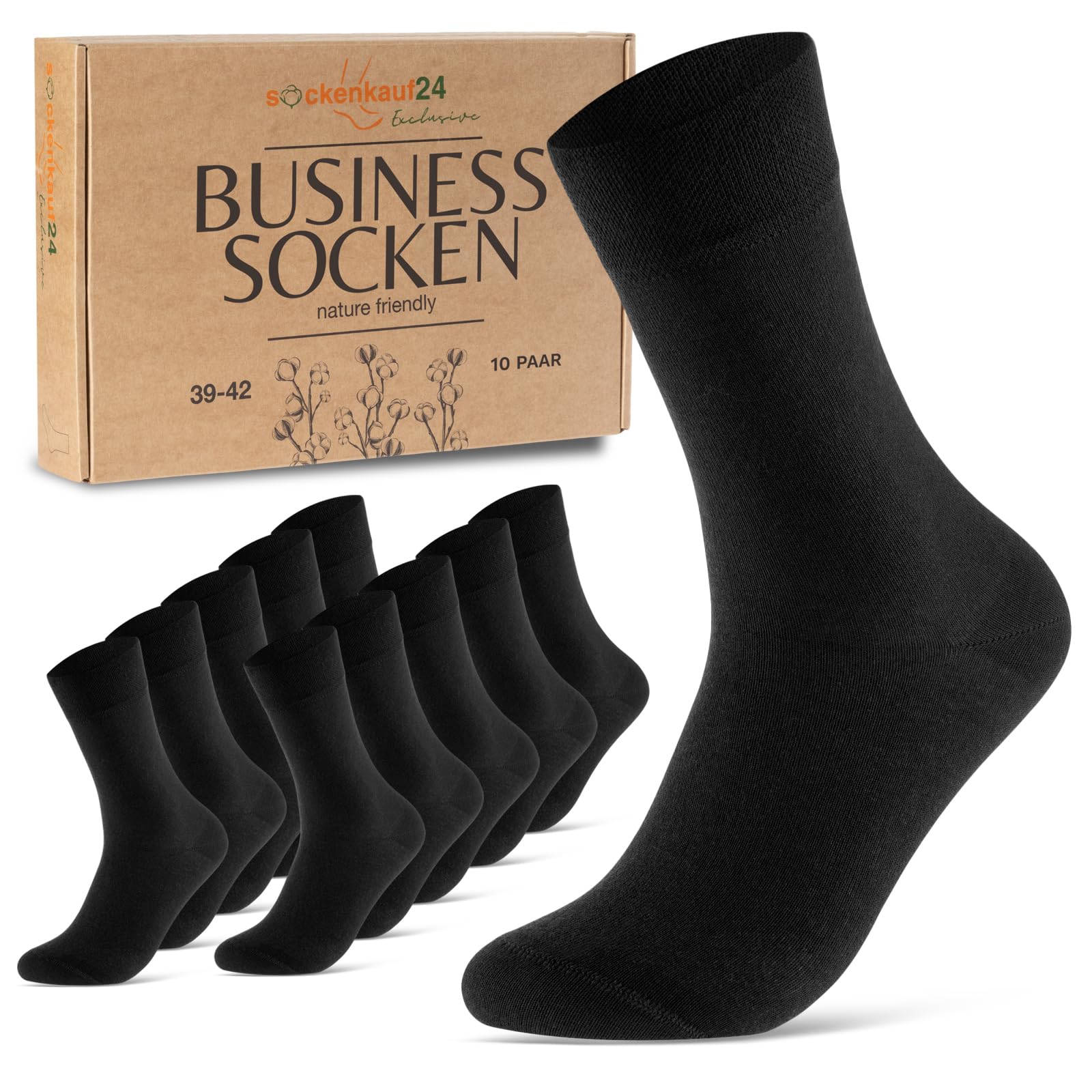 10 Pairs of Premium Socks for Men and Women, Made of Combed Cotton with Comfort Waistband, No Pressing Seams