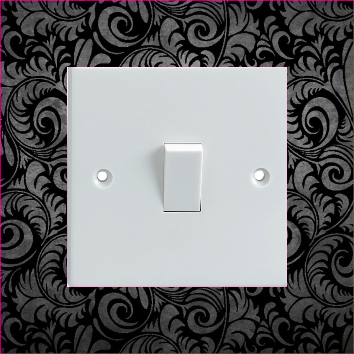 Decalarama Black Floral Pattern Electrical Light Switch Surround Printed Vinyl Sticker