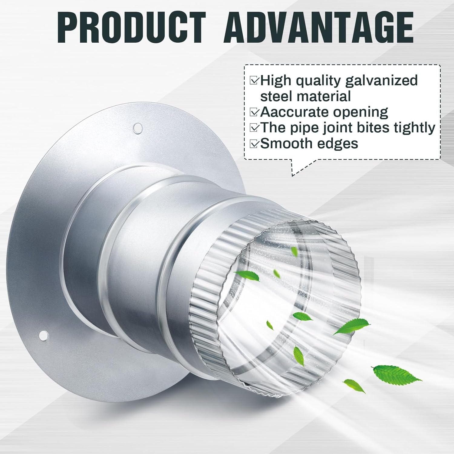 Hicarer Galvanized Steel Metal Duct Connector Round Ducting Take off Collar Pipe Reducer Air Duct Adapter Connector for Grow Tent Bathroom Kitchen Ventilation Systems(2 Pcs,4 Inch)