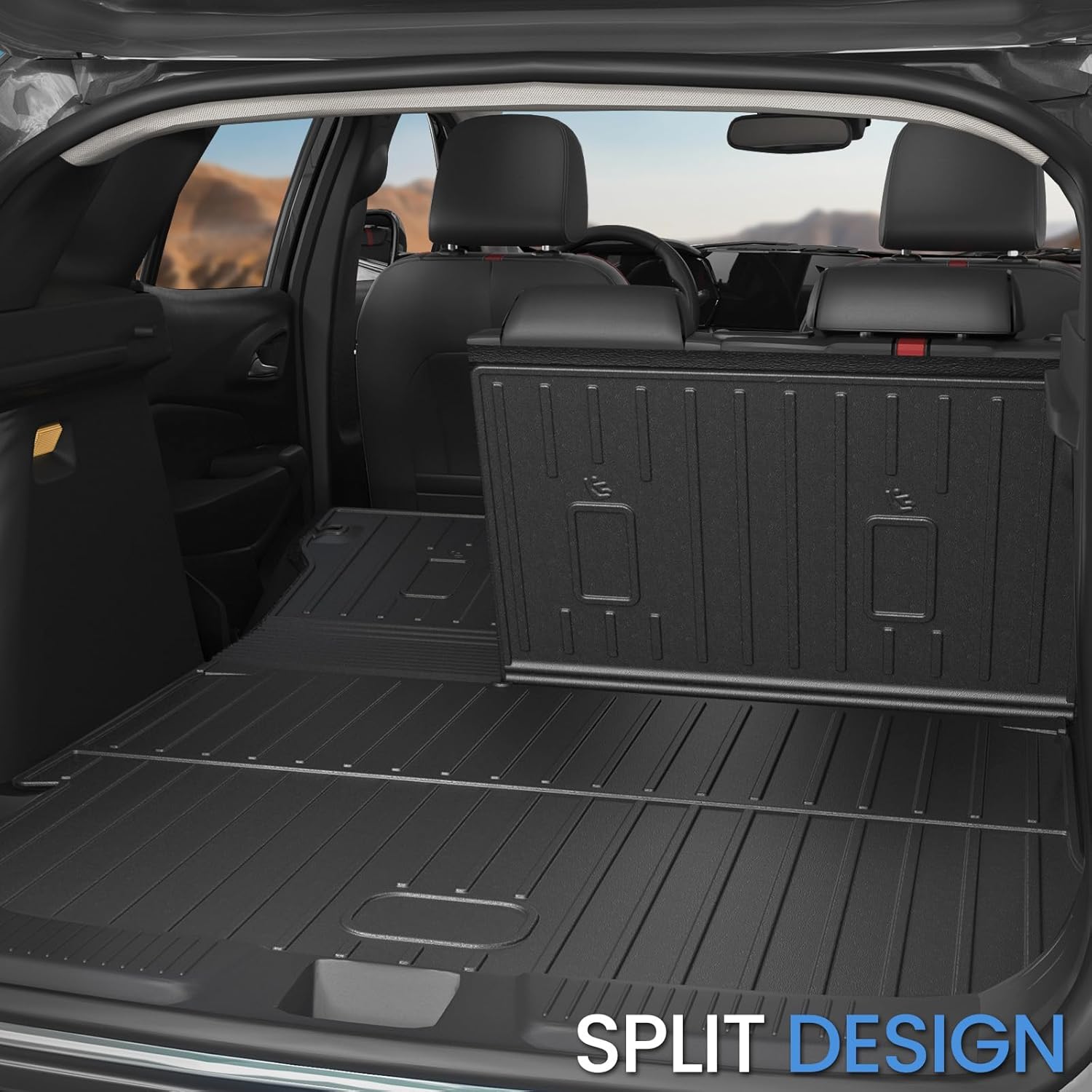 Floor Mats for 2024 2025 2026 Chevy Trax/Buick Envista, Door Sill Protectors Cargo Mat Backrest Mat Set, TPE All Weather Car Accessories for Activ LS LT 1RS 2RS (Floor Mats+2-in-1 Cargo Mat)