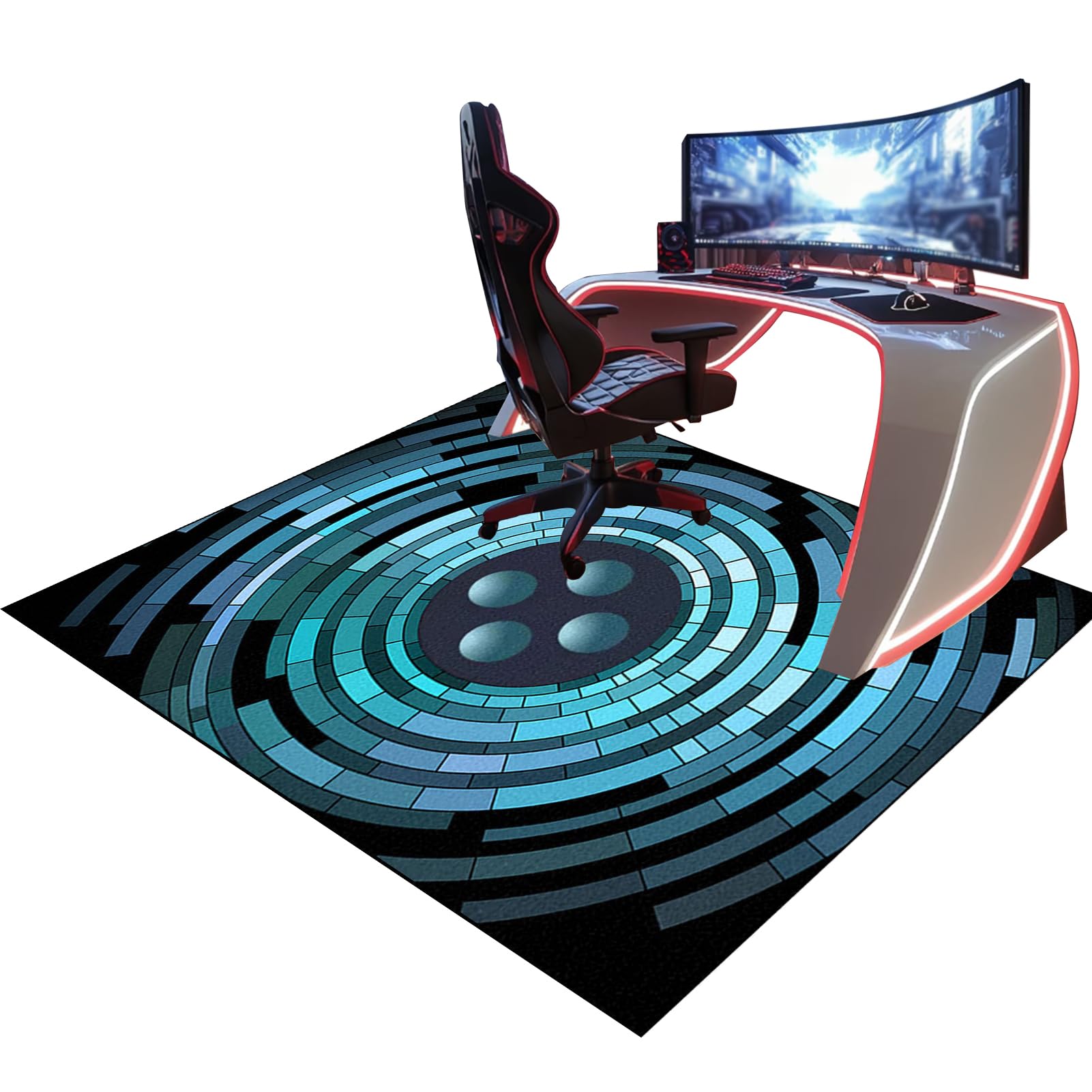 Tappeto Sedia Gaming Tappeto Ufficio Salvapavimento Antiscivolo Ufficio Protettore del Pavimento Tappeto per Sedia con Ruote Tappetino Pavimenti per Parquet e Pavimenti Duri/Piastrelle 140 x 180 cm