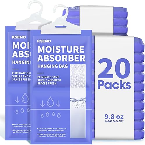 Miniatura 11 de Absorbentes de humedad, paquete de 10 bolsas y paquetes de deshumidificadores compactos de 9.8 onzas, bolsa colgante de humedad, absorbentes de