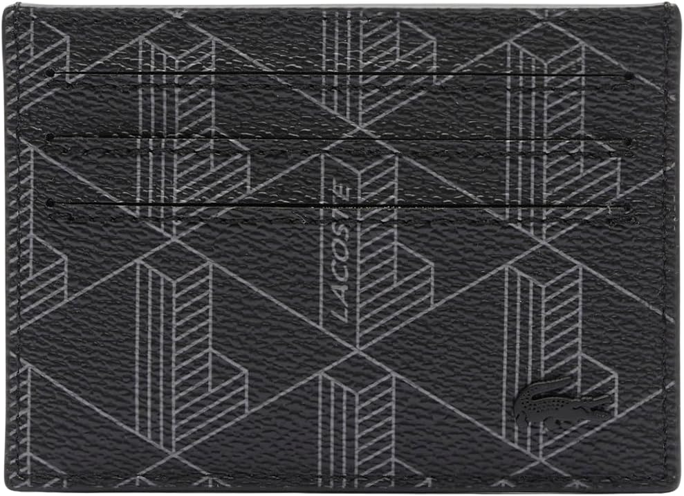 Lacoste Men's The Blend Card Holder, Monogram Noir Gris