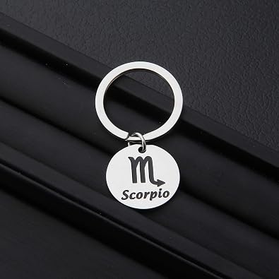 MYOSPARK Zodiac Sign Keychain Double Sided Jewelry Astrology Keychain Constellation Jewelry