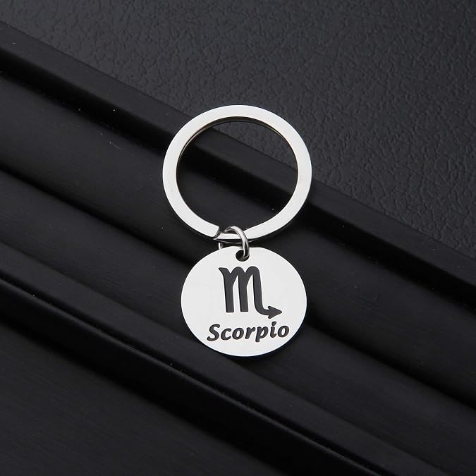 MYOSPARK Zodiac Sign Keychain Double Sided Jewelry Astrology Keychain Constellation Jewelry