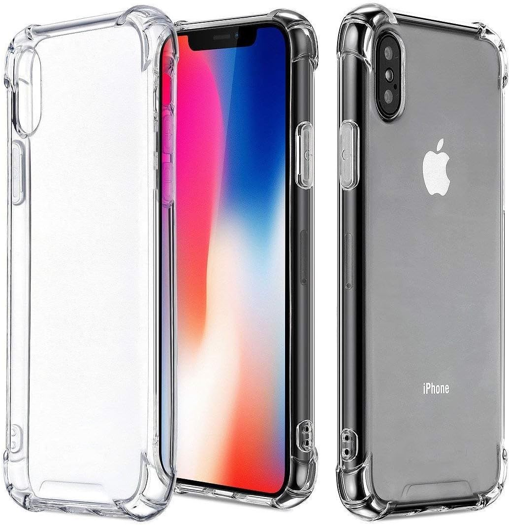 TekSonic Case for iPhone Xs and iPhone X, Crystal Clear Case with [TPU Bumper Cushion] Soft Gel Full Cover Protector for Apple iPhone-Xs 2018 and iPhone-X Case 2017