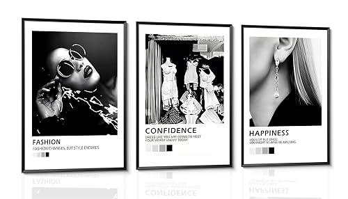 3Pcs Black White Wall Art Canvas Minimalist Posters Prints
