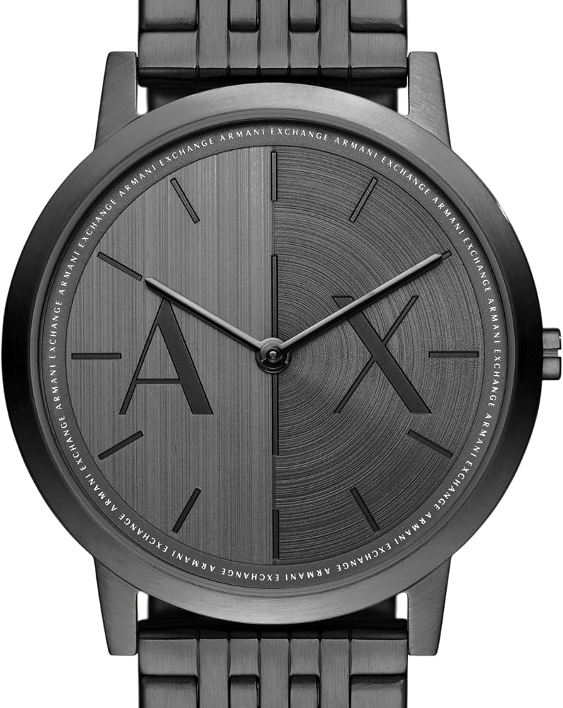 Amazon.com: A|X Armani Exchange Men's Two-Hand Black Stainless