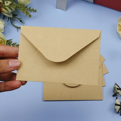 Miniatura 4 de 150 paquetes de sobres para tarjetas de regalo, mini sobres de papel kraft marrón, soporte para tarjetas de regalo, sobres para tarjetas de visita