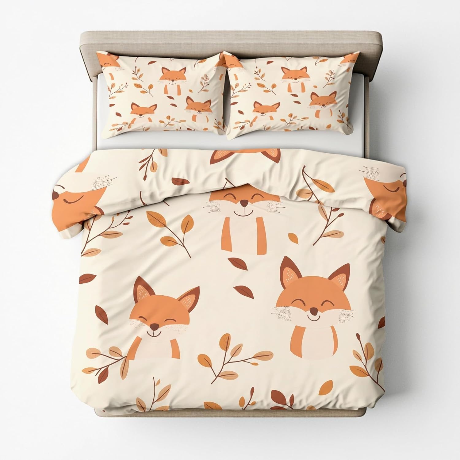 Housse de couette 200x200 animal imprimé avec taie d'oreiller microfibre