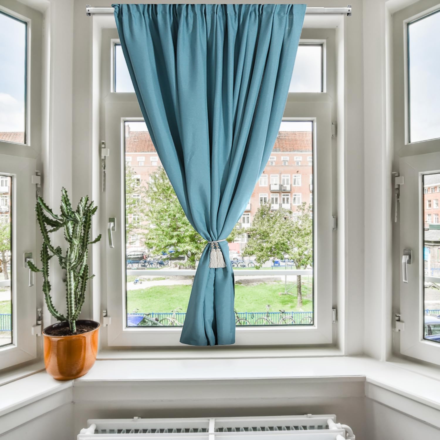 Amazing Drapery Hardware 28-48 Inch Flat Sash Rod with 1/4 Inch Clearance - Durable Steel Curtain Rod with Mounting Brackets, Screws, and Plugs - 1 Pack