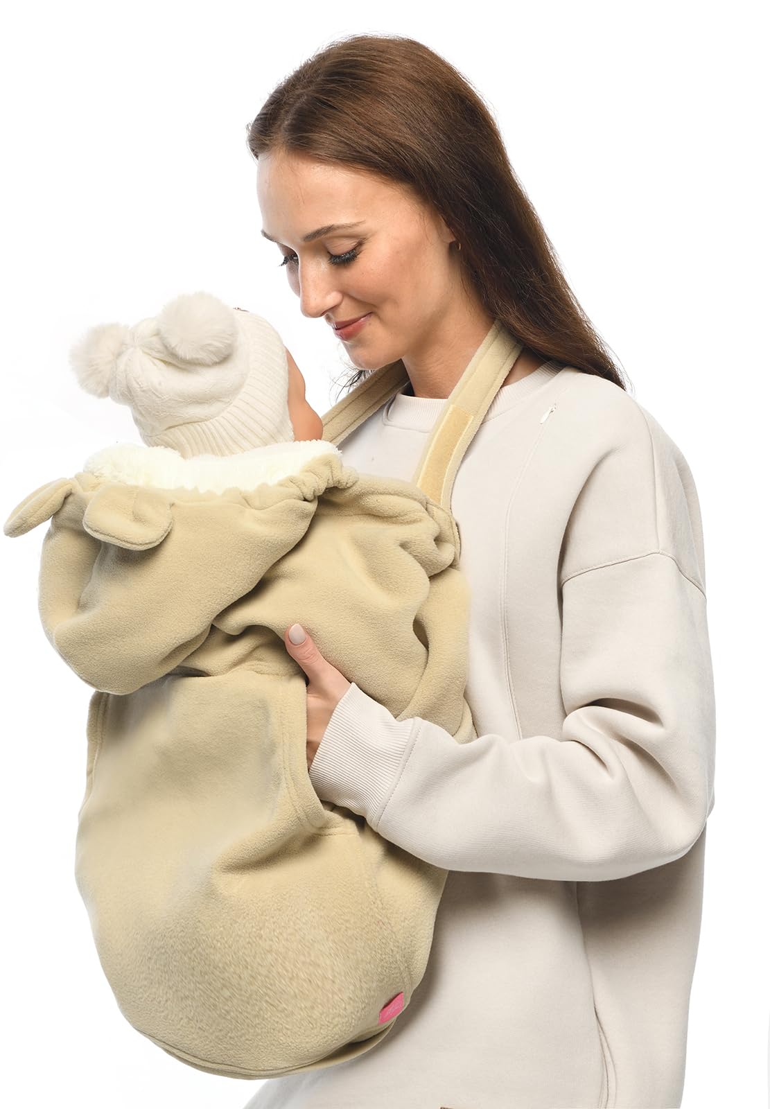 Mija Couverture porte-bébé universelle Housse 4023 Beige Blanc