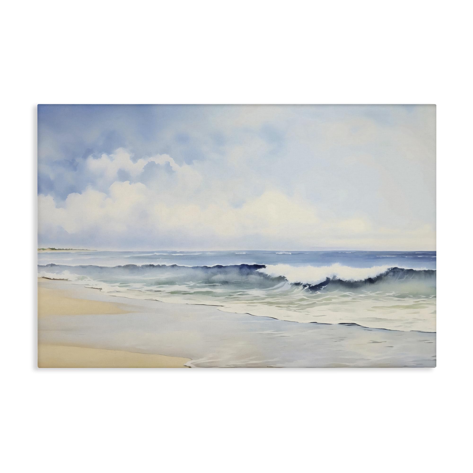 Watercolor Beach Tide Canvas Wall Art Design by LSR Creative Studio, 45 x 30