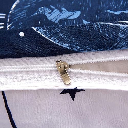 Vista 61 de ZHH E-COMMERCE Juego de funda de edredón individual para niños, funda de edredón de constelación de 3 piezas (1 funda + 2 fundas de almohada), Blue