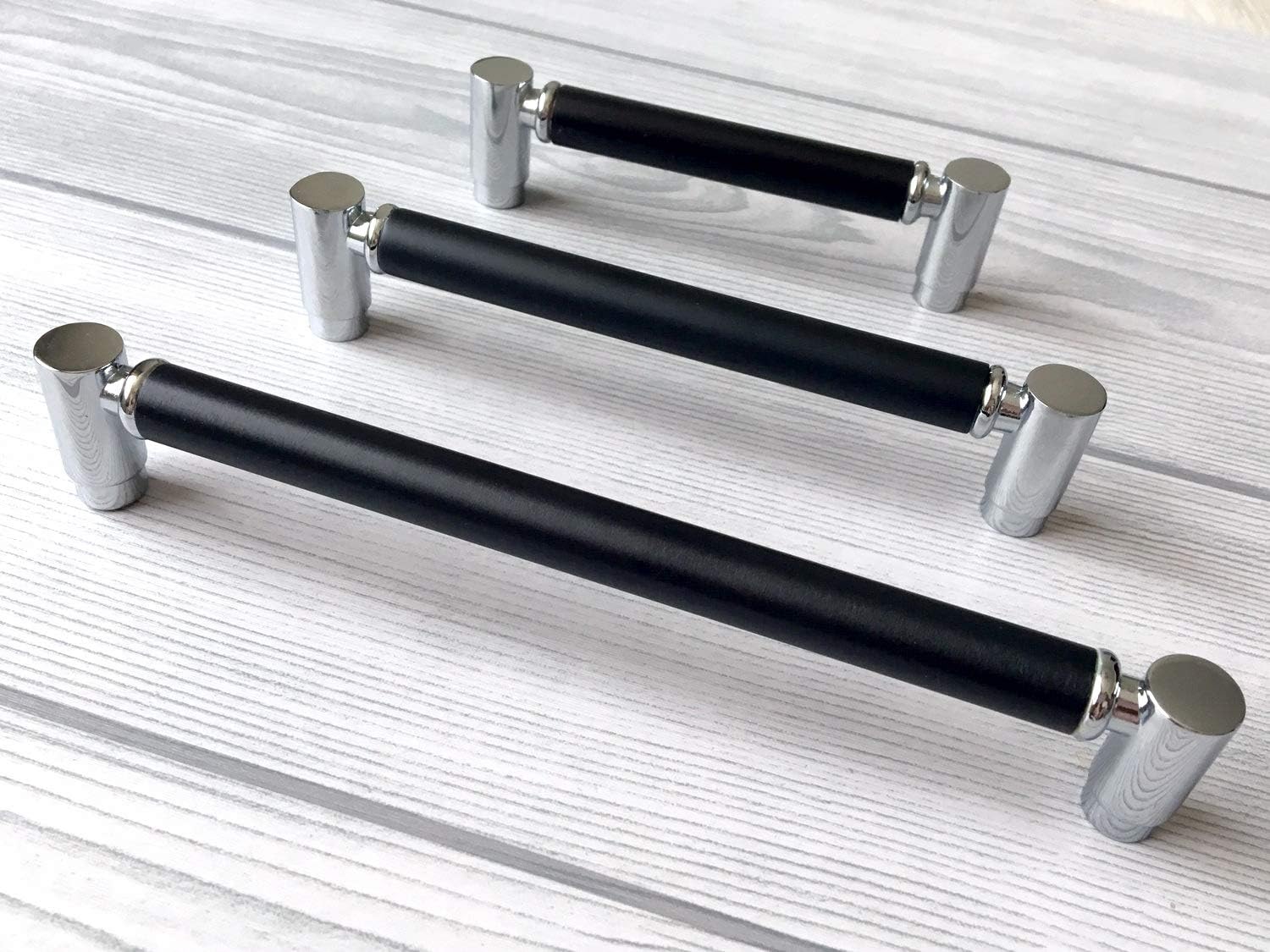 6.25" C-C Black Silver Drawer Pull Cabinet Handle Dresser Pulls Kitchen Door Handles Hardware Modern Chrome 6 1/4" 160 mm Centers (Size : L:4.3" (110 mm)/C-C:3.75" (96 mm))