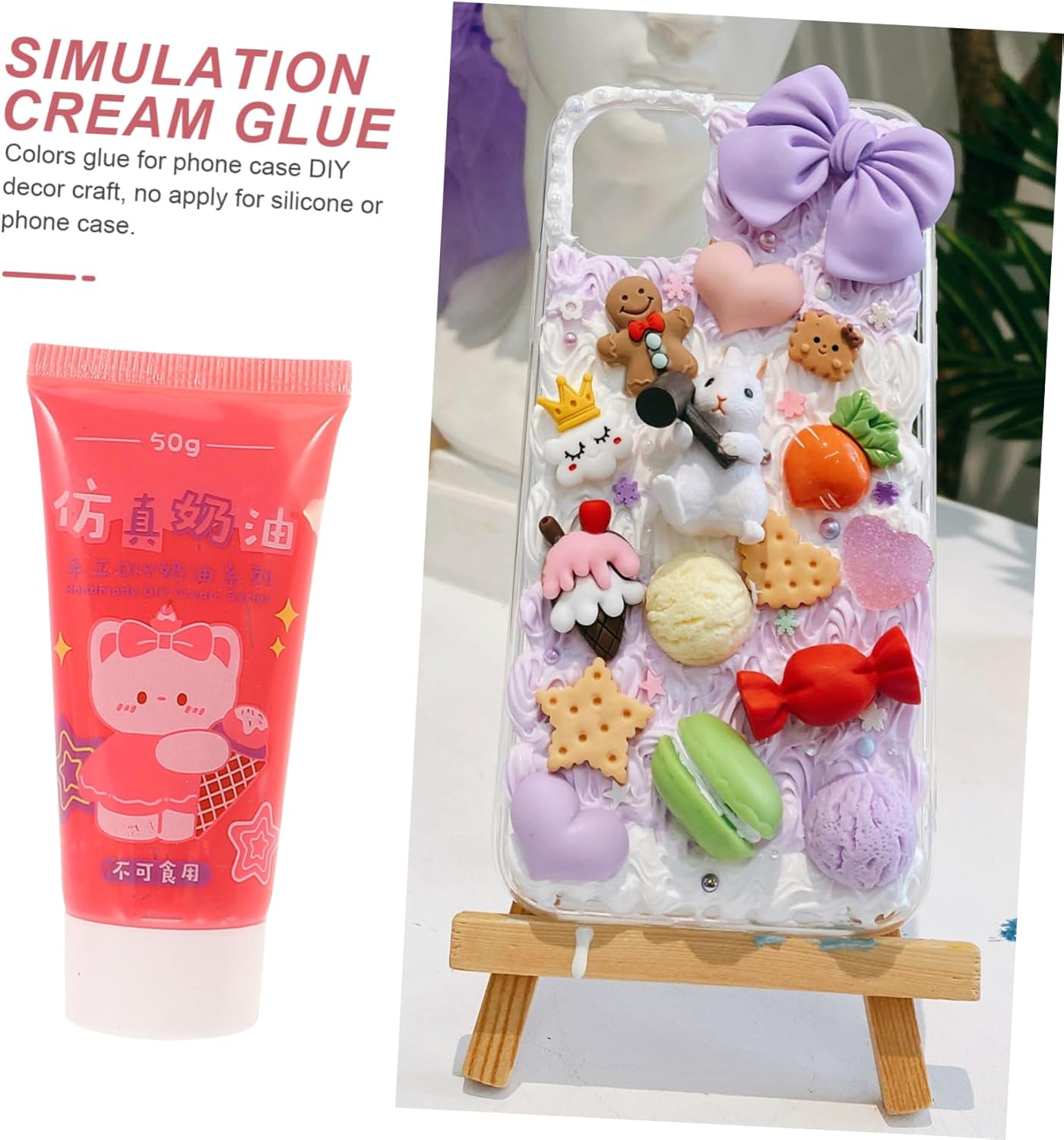 Housoutil 22 Pcs Cream Glue Random Colors for Pattern Making Each Bottle for Phone Case Decoration and Craft Projects