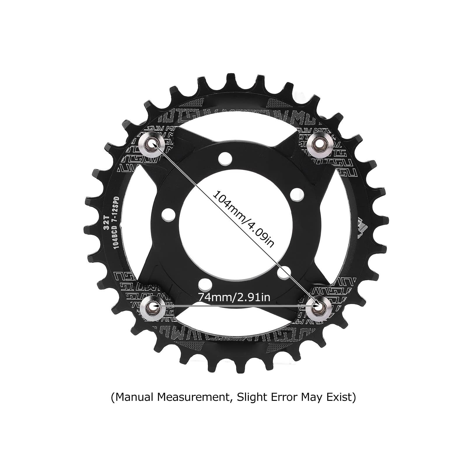 Keenso Corona 104BCD, Corona 32T, Pignoni Bici in Lega di Alluminio per Motore Mid Drive