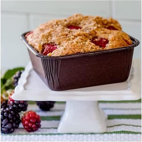 Decony 20 moldes cuadrados para tartas para hornear, mini moldes desechables para tartas, marrón sólido en color, mini moldes para tartas de queso