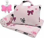 3-in-1 Kids Travel Pillow and Blanket Set - 40x60 Inches Soft Grey Star Design | Travel Blanket Airplane Compact with Bag | Ideal for Travel, Camping, Car Rides & Home Decor