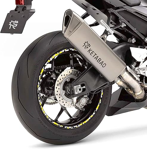 Miniatura 8 de KETABAO - Adhesivos para llantas (19.2in), diseño de rayas F01 para Yamaha YZF R6 R1 MT03 MT125 TRACER 700 MT09 FZ25 MT07 MT10 (blanco)