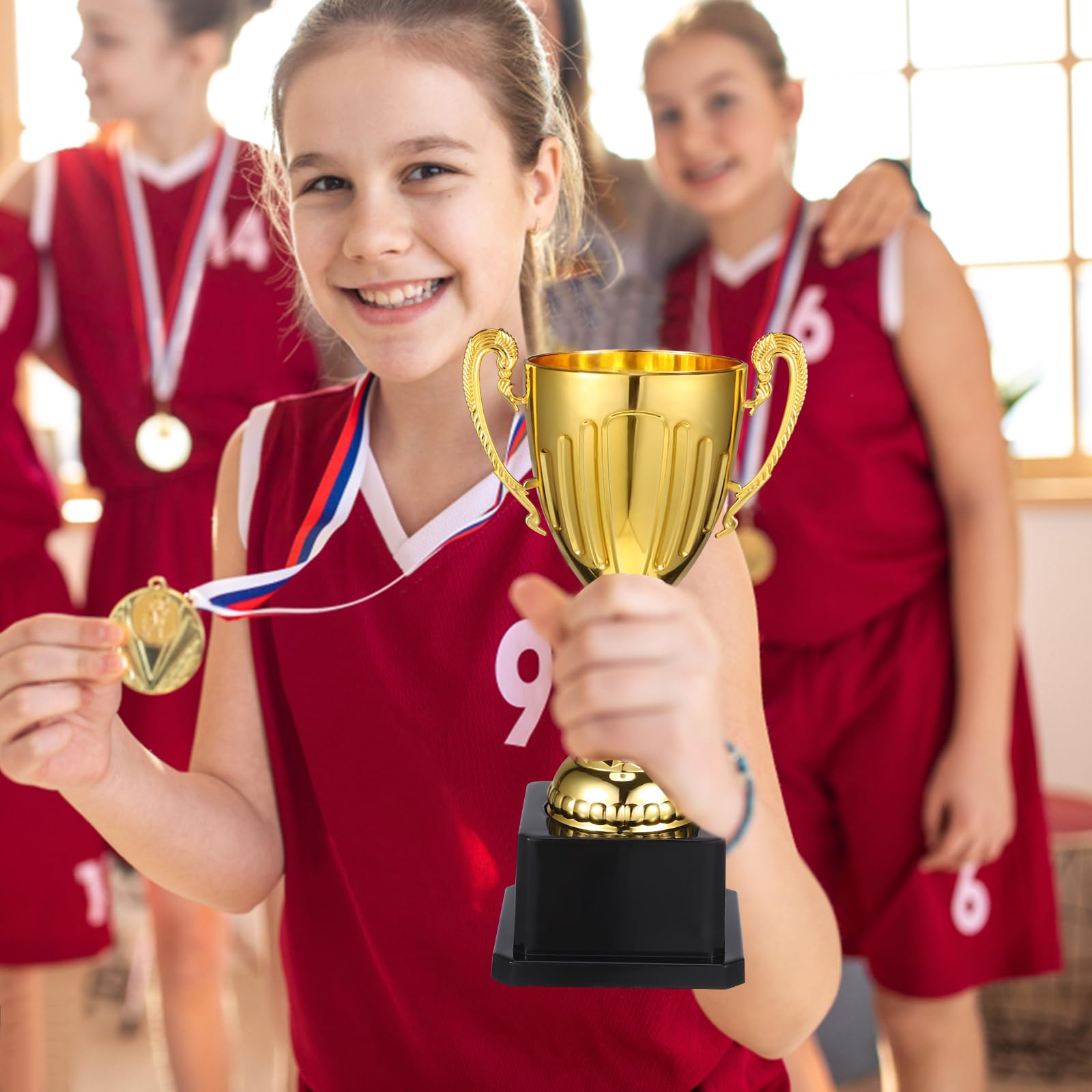 BESPORTBLE Golden Trophy Awards - Competition Trophy Cup - Plastic Awards Cup for Sports Tournaments - Birthday Parties - Appreciation - and Achievement Recognitions - Winning