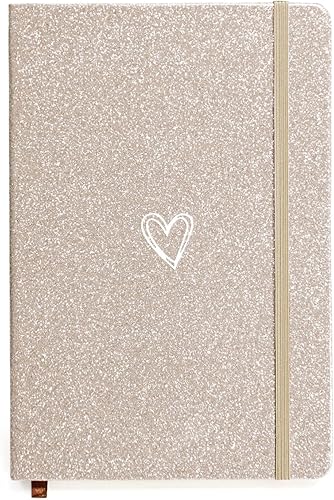 Miniatura 10 de Bling - Cuaderno A5, cuaderno rayado A5, bloc de notas para niñas y mujeres, bonito diseño de corazón con purpurina, cuaderno de tapa dura con rayas