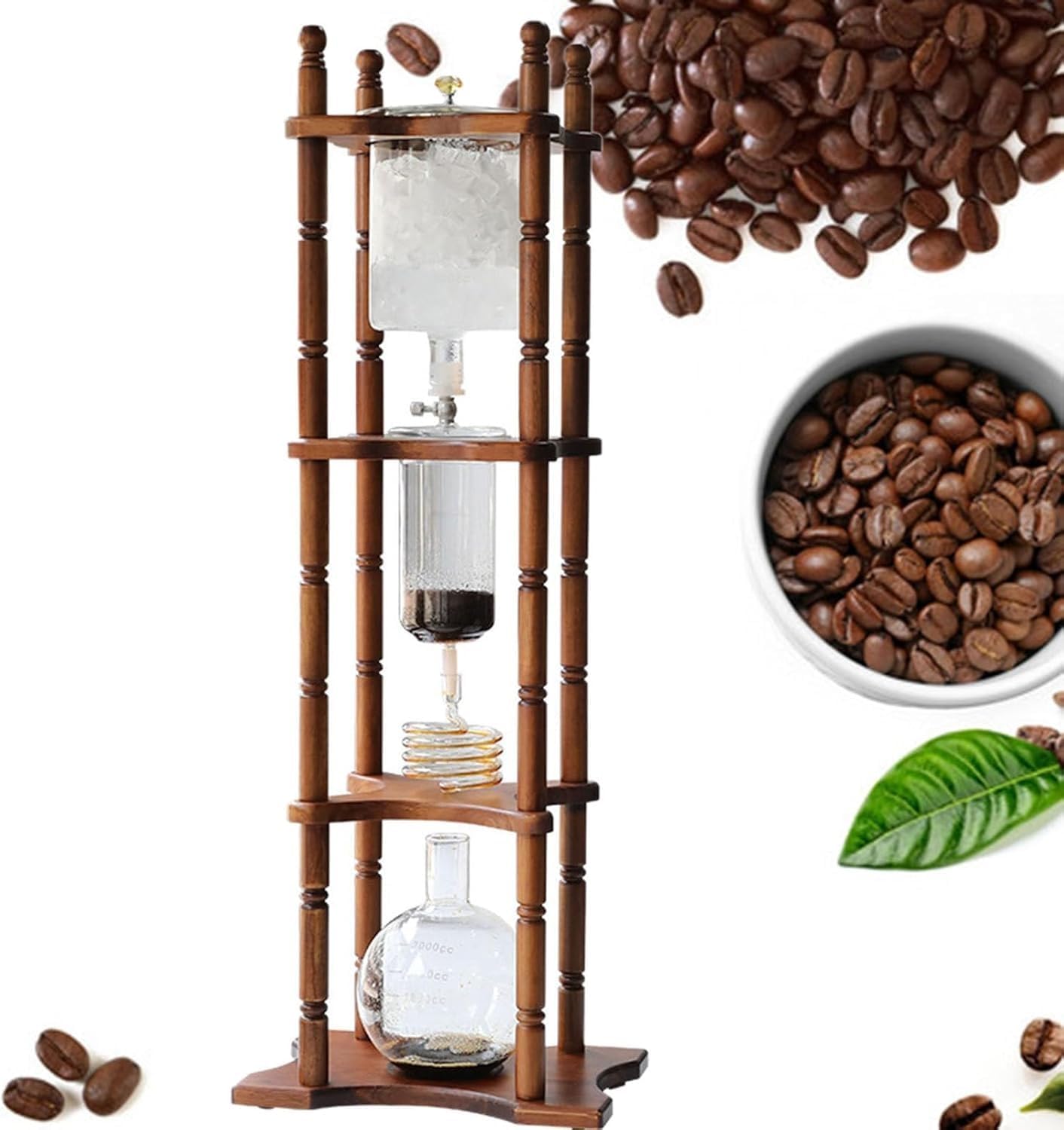 3000ml Ice Drip Coffee Maker, Cold Brew Coffee Maker, Ice Drip Coffee Tower Large Capacity, Handmade Glass For Home, Tea Houses, Cafes