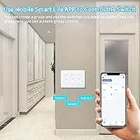Vista 6 de Milfra Interruptor inteligente táctil: 3 bandas, interruptores de luz WiFi, compatible con Alexa, necesita cable neutro, no requiere concentrador
