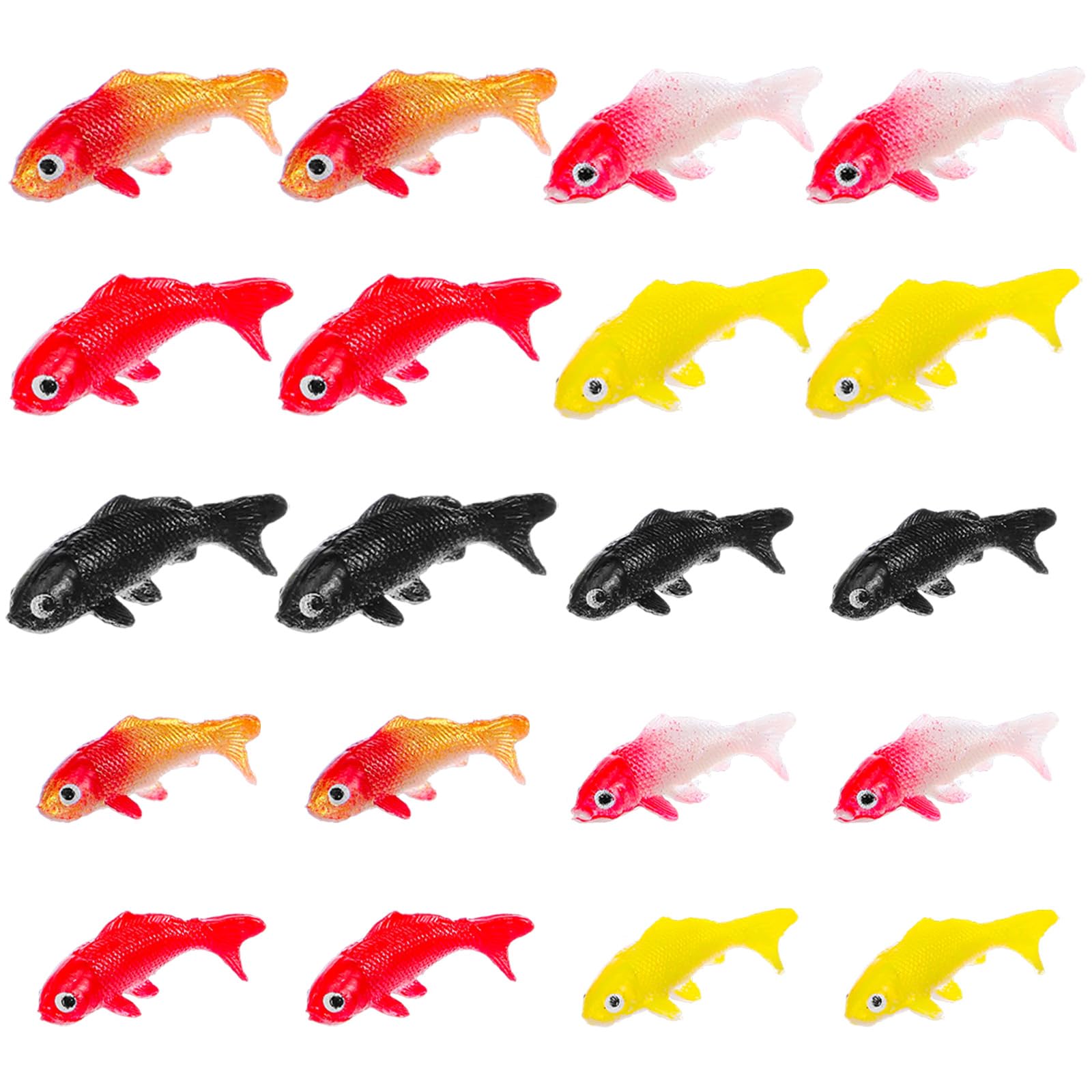 Xelsluthe 20 PCS Plastic Fish Mini Fish Small Mini Koi Fishes Decor