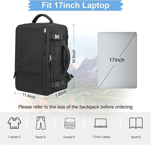 Miniatura 76 de Hanples Mochila de viaje, mochila para laptop, mochila de mano para escuela y senderismo, Negro -, Mochilas de viaje Negro -,Beige,Gris,gris