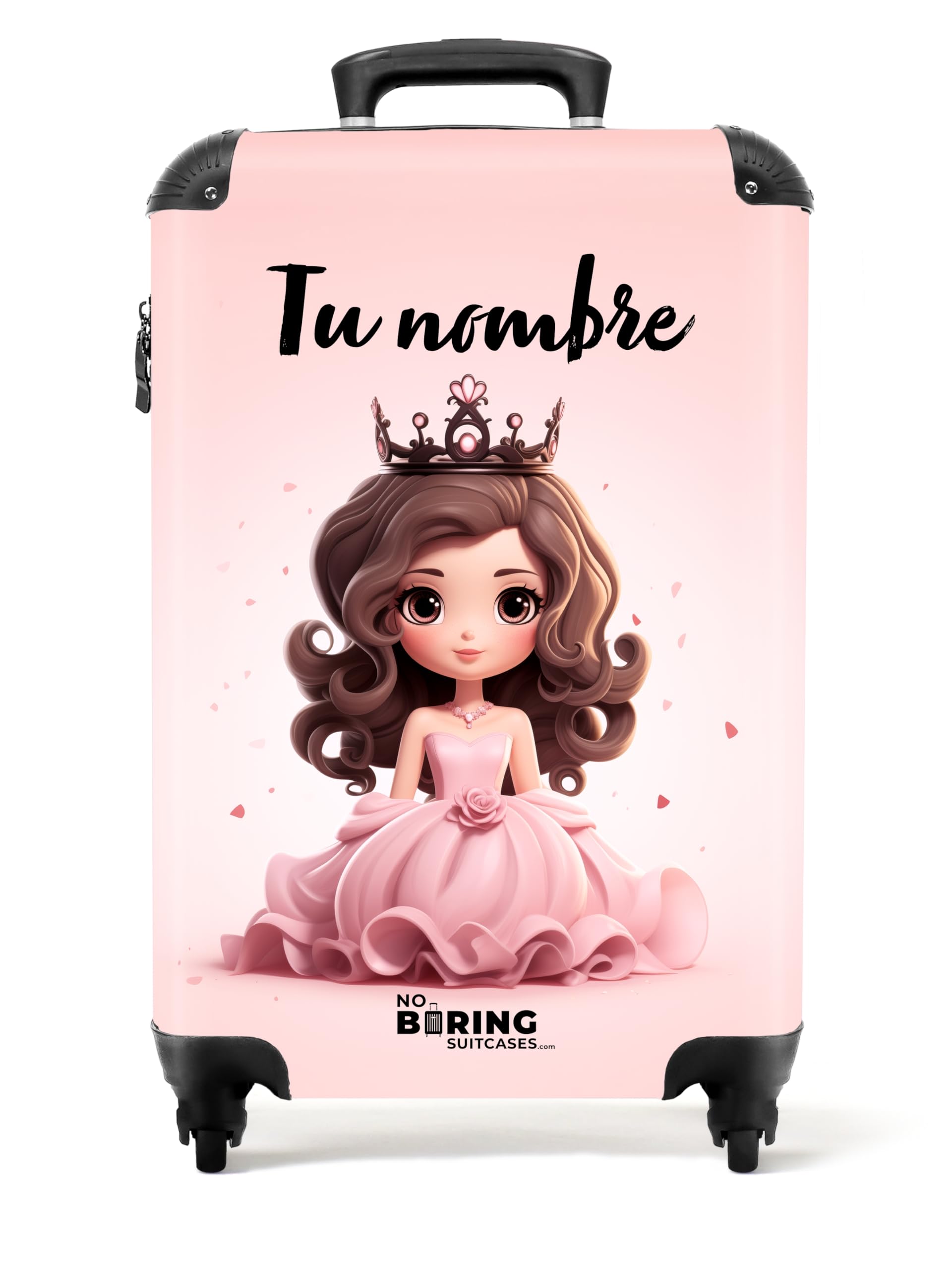 NoBoringSuitcases.com Maleta Infantil, Maleta Niña, Maleta Niños con Ruedas, Maleta Infantil Niña, Maleta Rosa, Maleta Viaje Niña, Maleta Personalizada (Princesa - Rosa, 55x40x20 cm)