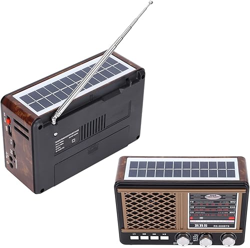 Miniatura 8 de Radio solar multibanda funciona con batería,Radio solar de manivela,Luz de luz para emergencia al aire libreRadio solar del tiempo de manivela con F