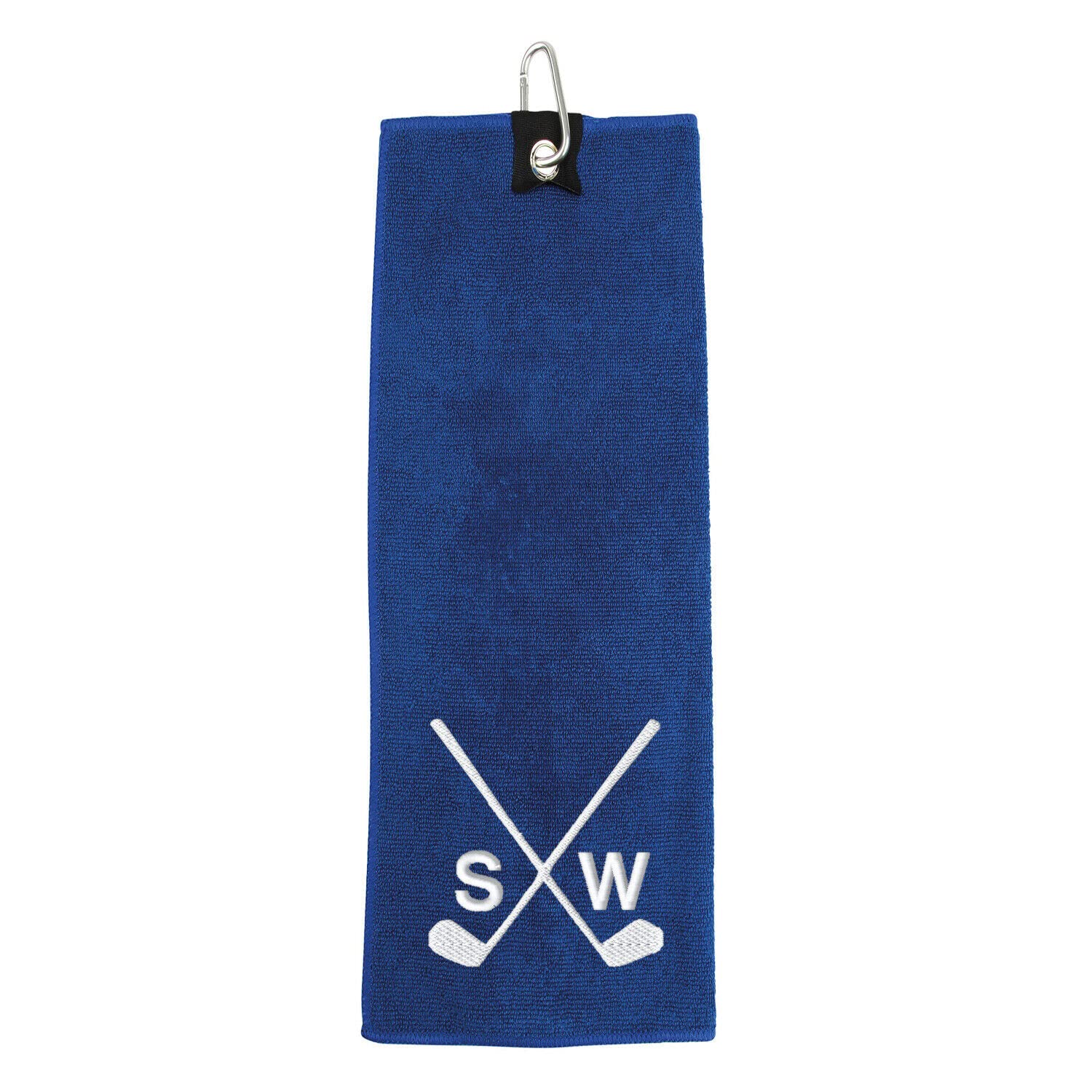 Active Film Personalised Embroidered Golf Towel, Luxury Golf Towel, Custom Embroidered Gift for Golfer, Golf Accessory Gift, Monogram Golf Gift (Royal Blue, Golf Clubs)