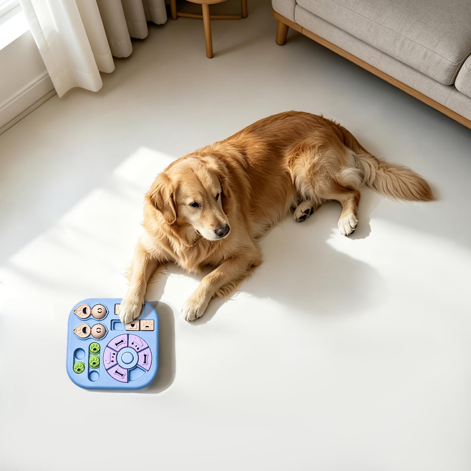Juguetes de rompecabezas para perros, juego interactivo, escondite de golosinas para cachorros | Promueve la inteligencia natural, función de alimentación lenta, base antideslizante, fácil de limpiar, estimulación mental