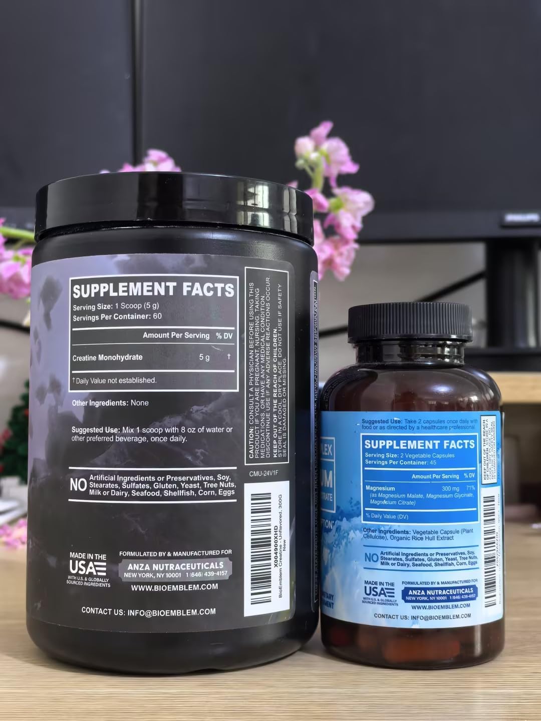 BioEmblem Triple Magnesium Complex and Creatine Monohydrate Powder