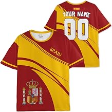Custom Spain Soccer Jersey - Personalized Espana Fan Pride Sport Shirts Number Name Soccer Uniform Gifts for Men Women