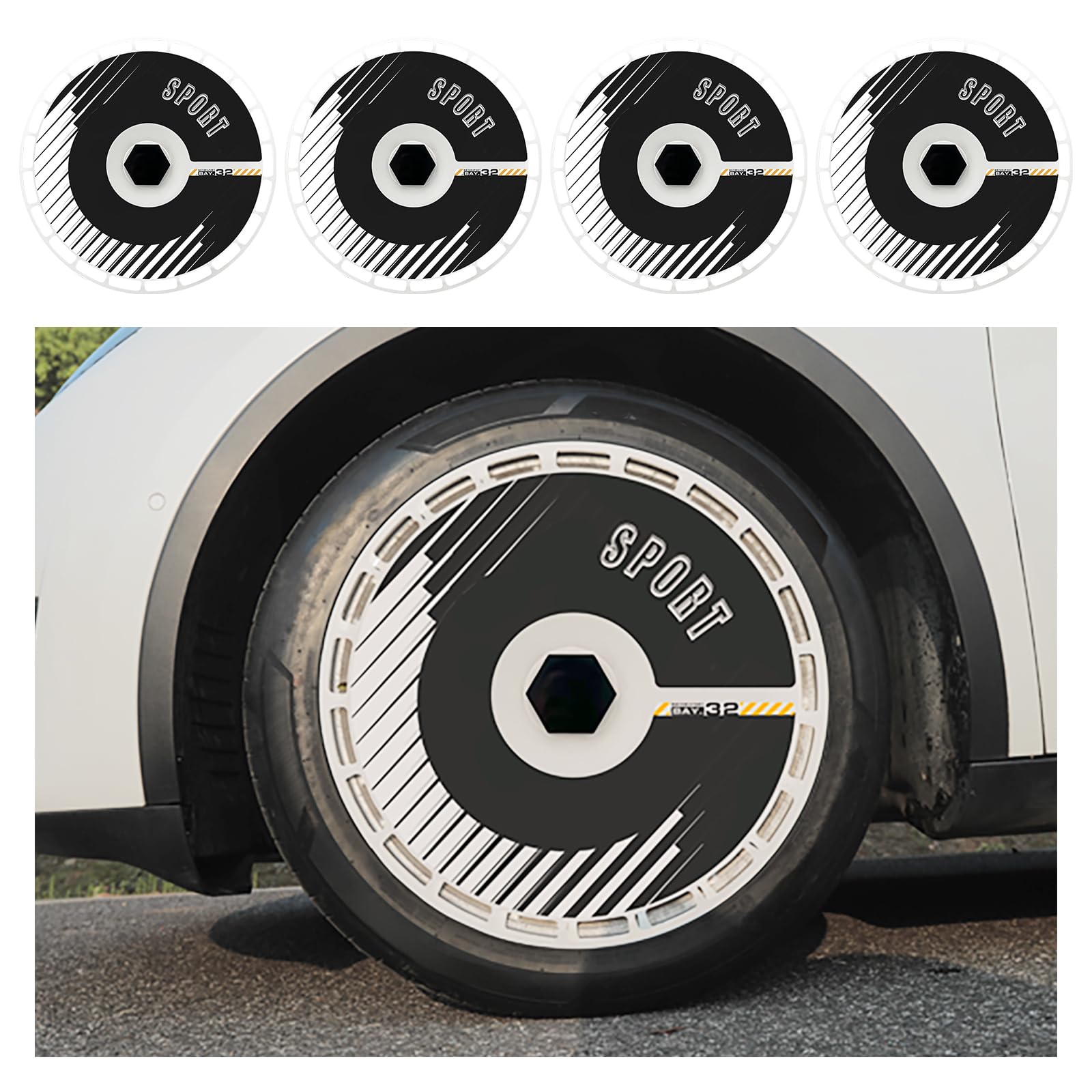 Skull Design Hub Cap Covers 4-PCS Skull Design Wheel Center Caps ...