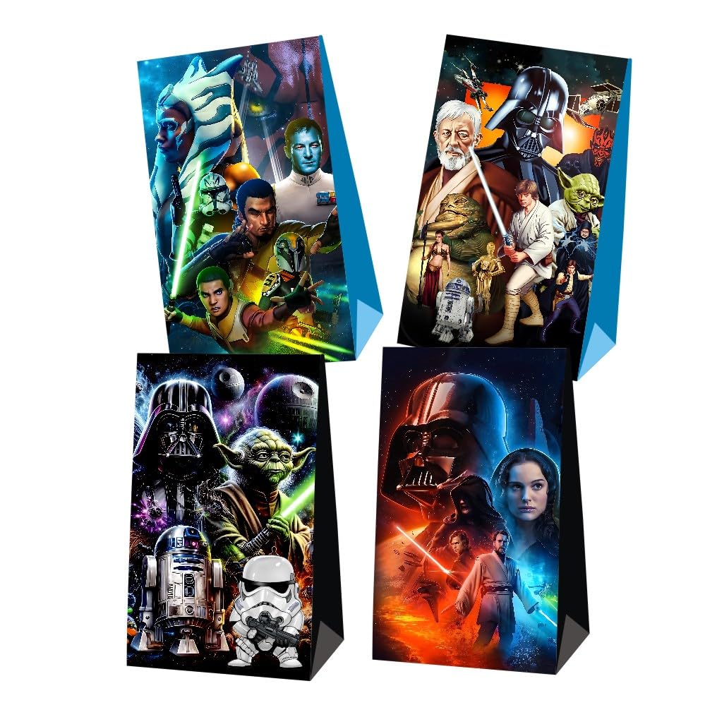 Mozin 12Pcs Star of Wars Party Gift Bags Goodie Bags, Star of Wars Party Supplies for Kids Birthday Decorations