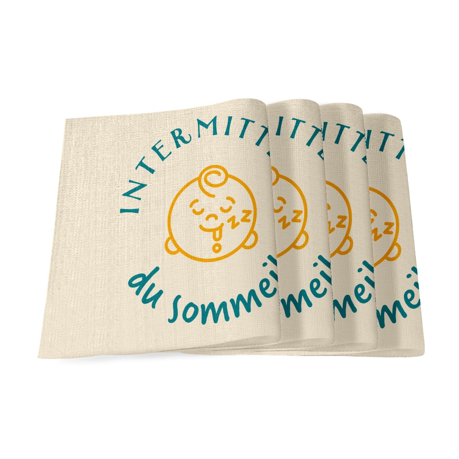 Set de table lin intermittent du sommeil blague humour
