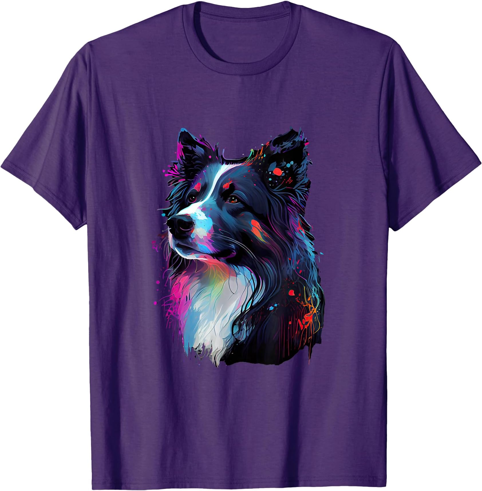Border Collie Lovers Colorful Pop Art Border Collie T-Shirt