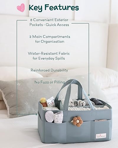 Miniatura 74 de Lily Miles Organizador de pañales para bebé, bolsa organizadora para artículos esenciales para bebé, cesta de baby shower, imprescindible para el