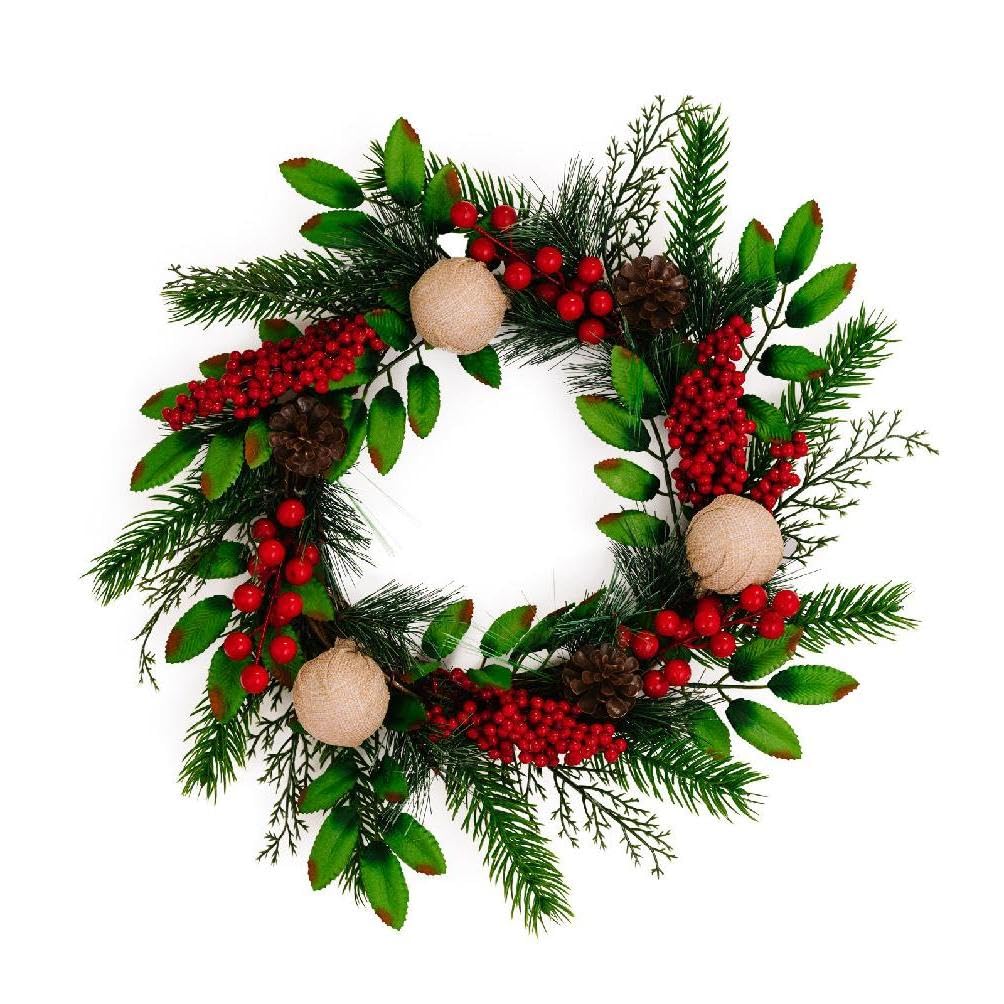 Couronne de pomme de pin de Noël suspendue pour décorer facilement vos grands espaces