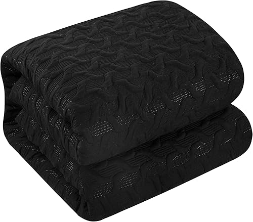 Miniatura 3 de Chic Home Jazmine - Juego de edredón de 3 piezas en relieve bordado acolchado geométrico con patrón de vid, fundas de almohada incluidas, King, beige