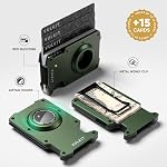 VULKIT Portefeuille minimaliste Slim pour hommes avec argent Clip- RFID Blocage avec AirTag Porte-monnaie en métal, Army Green